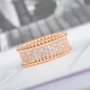 Luxury quality wide charm band ring with all diamonds style have stamp
