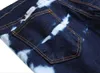 Erkekler kot yeni erkek elastik kat sıska moda tasarımcısı retro ince fit motosiklet bisikletçisi nedensel ağartılmış pileli denim pantolon tx1716248w