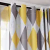 Gardin gul geometrisk svart gardiner för sovrum barn pojke barnkammare rombus rosa grå fransk fönsterbehandling tende js228c