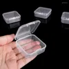 Sieradenzakken 2 maten Clear Small Containers Plastic Square Bead Storage Box For Beads Crafts Board Game Pieces Organisatie Groothandel