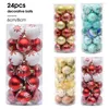 Décorations de Noël Durable 24 pièces bonne fête boule pendentifs ornements d'arbre pratique boules de noël motif exquis pour le ménage