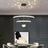 Pendant Lamps Modern Silica LED Strip Light Lustre Restaurant Round Star Dining Room Office Lighting Home Ring Lamp