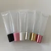 200pcs Boş yumuşak ruj tüp şişesi Dudak Balsamı Hortum Makyaj Sıkma Açık Plastik Dudak Parlatıcı Konteyner 8ml 10ml 15ml 20ml