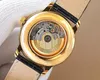 Orologio meccanico da uomo quadrante oro 40mm 2824 super movimento carica completamente automatica funzione fasi lunari specchio zaffiro orologi impermeabili per il tempo libero