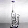 Stereo Matrix Perc Glass Hookahs Straight Tube Bong Water Pipe with Honeycomb Percolator Smoking Accessories Thick Recycler Oil Rig Pipes with 18mm Banger