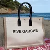 3 cores Trend Women Handbag Rive Gauche Shopping Shopping Hands linear linho grande Site S Designer Travel Crossbody ombro ombro