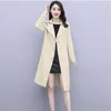 Kvinnors dike rockar Windbreaker Women Autumn 2022 Slim Temperament Large Size Loose Street Elegant Long Spring Coat F002