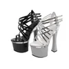 Sandały Stiletto Chunky High Heel 18cm Wodoodporna platforma nocna klub nocny buty damskie lato