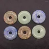 Pendant Necklaces Assorted Natural Mixed Donuts Round Safety Clasp Stone Bead Necklace Fashion Jewelry Making Accessories Wholesale