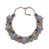 Choker Vintage Shiny Rhinestone Statement Necklace Colorful Crystal Necklaces Maxi Collier For Women Party Jewelry Wholesale