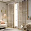 Curtain European Luxury Embroidered Embossed Tulle High-end Imitation Satin Curtains For Living Room Bedroom Royal Home Decor#4