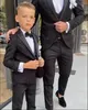 Svart mönster pojkes formella slitage middag små pojkar groomsmen barn för bröllop fest prom kostym slitage jacka västbyxor