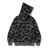 Sweats à capuche pour hommes Hommes Femmes Full Zip Up Shark Lumineux Sweats à capuche Veste classique Camouflage Vestes à capuche Couple à manches longues Tech Fleece Designer Cardigan Sweatsh