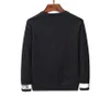 Suéteres masculinos da marca de designers Pulloves de manga comprida 100% algodão para massagens listradas clássicas masculinas LL#12