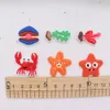 Partihandel 100st PVC Sea Animal Coral Starfish Saweed Shell Crab Shoe Charms Girls Buckle Decorations For Backpack Button CLOG