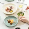 Pratos nórdicos cenas de cerâmica conjunto de salada de jantar louca de sopa de sopa de sopa criativa de arroz criativo restaurante de cozinha jantar de cozinha