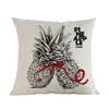 Pillow Fashion Creative Fruit Pineapple Trend Black Colors Linen Throw Case Home Decorative Sofa Chair Cover