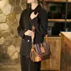 Marke Damens Bag Print Vintage Style Schulterkreuzbody Handtaschenkette Eimer Taschen