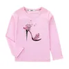 Koszule dziewczęta drukują topy AIMI Lakana High Heels T-shirt Butterfly Kids Bawełniane koszulka Baby Girl Tee