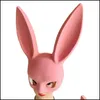 Party Masks Long Ears Rabbit Mask Bunny Party Costume Cosplay Halloween Masquerade Pink/Black Masks Drop Delivery 2021 Home Garden F Dhiaq