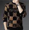 Mens Hoodies Sweatshirts Golden Velvet Sweater European Heavy Industry Bead Embroidery Hot Drill Bottoming Shirt Long Sleeve