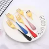 Flatware Sets Gold Dinnerware Tea Fork Set 6/12/18/24Pcs Stainless Steel Tableware Fruit Salad Kitchen Snack Cake Cutlery