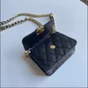 2022 femmes Fashion Classic Premium Brand Sacs de soirée mini sac d'épaule en cuir en cuir noir sac en or