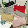 Foulards Femmes élégantes Écharpe en cachemire FL Lettre Foulards imprimés Soft Touch Wraps chauds avec étiquettes Automne Hiver Long Châles Drop Delive Dhalw