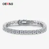 Kedja Oevas 100% 925 Sterling Silver 3mm Created Gemstone Bangle Charm Wedding Armband Fina smycken Partihandel Drop Ship 221020
