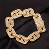 Charm Mens Bracelets Bracelet UUwin Baguette Cz Miami Cuban Link Iced Out Gold Sier Color Luxury Box Clasp Hip Hop Jewelry