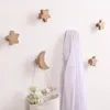 Ganchos para habitación de niños, gancho decorativo de pared de madera con forma de estrella, gancho para llaves, perchero creativo moderno, bolsa para colgar