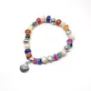 Strand Vintage Coloré Shell Pendentif Bracelet Pour Femmes Ancienne Couleur Argent Métal Perles Chaîne Plage Style Prière Bijoux