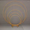 Party Decoration Big Round Metal Wedding Arch Circle Balloon Stand med basdekor Bakgrund Ledare Rekvisita Singel Flower