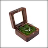 Jewelry Pouches Bags Jewelry Pouches Bags Square Shaped Wood Ring Box Portable Holder Engagement For Wedding Ceremony Brit22 Drop D Dhelm