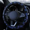 Coberturas de volante para carros automotivos 15/37-38 cm SUV com flor floral apliques gráficos universais acabamento interno