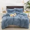 Set di biancheria da letto Copripiumino soffice Copripiumino in pelliccia sintetica Piumino sfocato di lusso Ultra morbido peluche Shaggy 3 pezzi