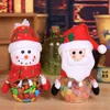 Juldekorationer Candy Jar Santa Snowman Elk Cartoon Doll Storage Bottle Sweet Boxes for Child Kids M6ce