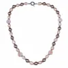 Ketten 2022 Grauer Faden Süßwasserperle Glasperle und natürliche Farbe Frauen Halskette für Mama Geschenke