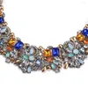 Choker Vintage Shiny Rhinestone Statement Necklace Colorful Crystal Necklaces Maxi Collier For Women Party Jewelry Wholesale