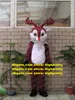 Fancy Rudolph Mascot Costume The Red Nosed Deer Reindeer Mascotte Caribou Rangifer White Belly Adult No.813