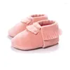 First Walkers Moccs Pink Color Baby Girls Boys Shoes Moccasins Soft Bottom Tassels Born .CX20C