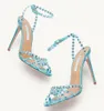 Italië Aquazzus Tequila Dames Sandalen schoenen Strappy PVC Crystal Embellishments Lady High Heel Party trouwjurk Sandal6211853