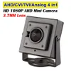 Kameror HD 2MP AHD 1080P 1920 CCTV CAMERA 3 7mm Lens Metal Body AHD CVI TVI Analog 4 In1 Mini Security259U
