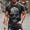 T-shirts pour hommes Hommes T-shirts 2022 Menswear Street Casual Skull Imprimer T-shirt à manches courtes Vêtements de mode Plus Taille Chemise surdimensionnée