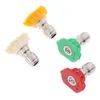 Badaccessoire Set Hoge kwaliteit 1/4 "roestvrij staal 4000 psi Quick Connect Drukspray Tip 0 15 25 40 65 graden Mondstuk 4.0 Opening