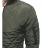 Men's Down Army Green Solid Color Jacket Padded Rhombus Stand-up Collar Winter Warm Coat