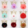 Peluche wapiti pendentifs porte-clés porte-clés pompon renne boule de fourrure poupée porte-clés ornements de noël fête faveurs noël nouvel an