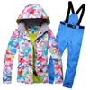 Trajes de esquí 2022, conjunto de traje de esquí para mujer, ropa cálida impermeable a prueba de viento, chaqueta, pantalones, nieve, invierno y snowboard