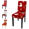 Chair Covers Kitchen Dining Removable Elastic Seat Cover Christmas Slide Santa Printing