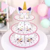 Ustensiles de cuisson 3 niveaux carton gâteau stand snack pâtisserie dessert tour fruits nourriture affichage cupcake support rack fête d'anniversaire fournitures